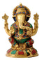 Brass Engraved Seated Ganesha