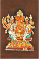 Riddhi Siddhi Ganapati - Batik Painting 27"
