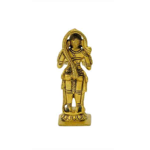 Hanumanji Holding Ramayana - Small Brass Statue 4"