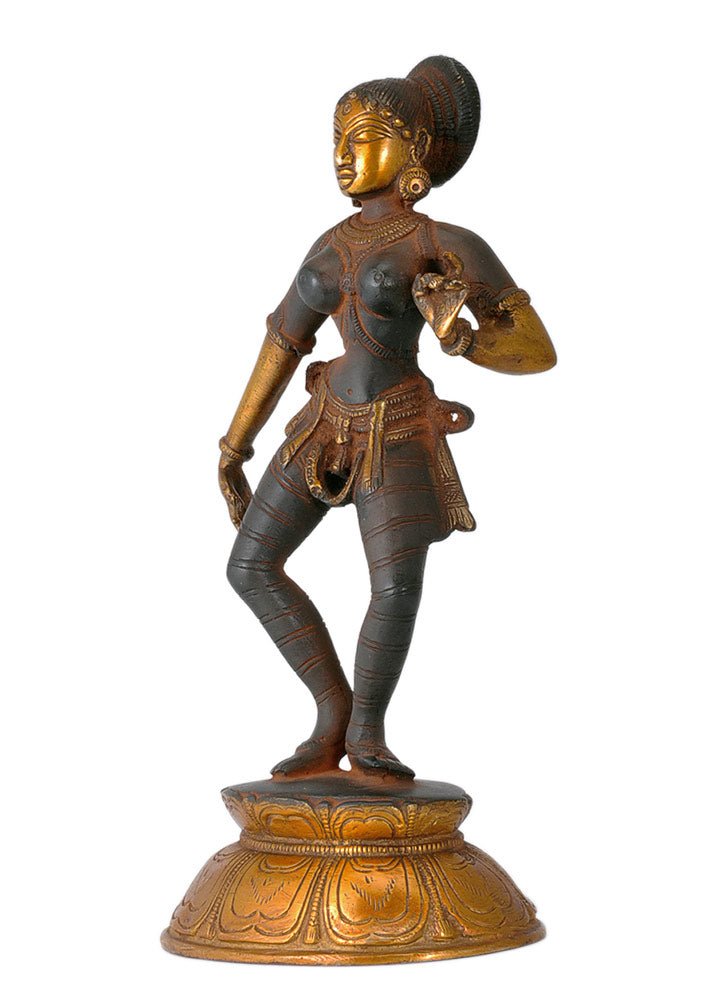 "Dancing Lady" Apsara The Nymph Antiquated Brass Statue