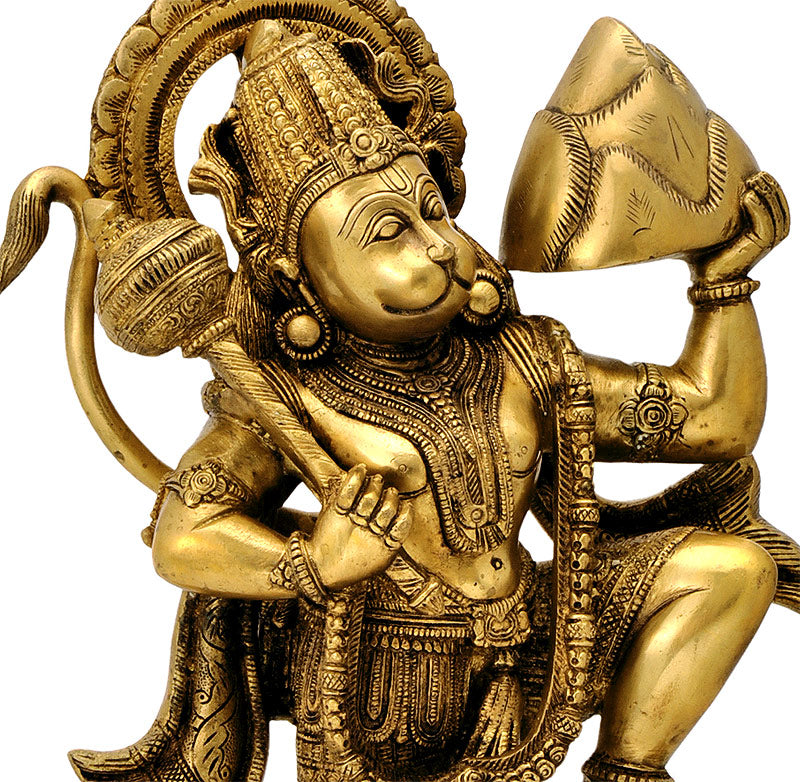 Veer Hanuman Ji Brass Sculpture 16.50"