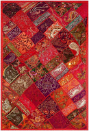 Embroidered Wall Hanging 'Red Exotica'