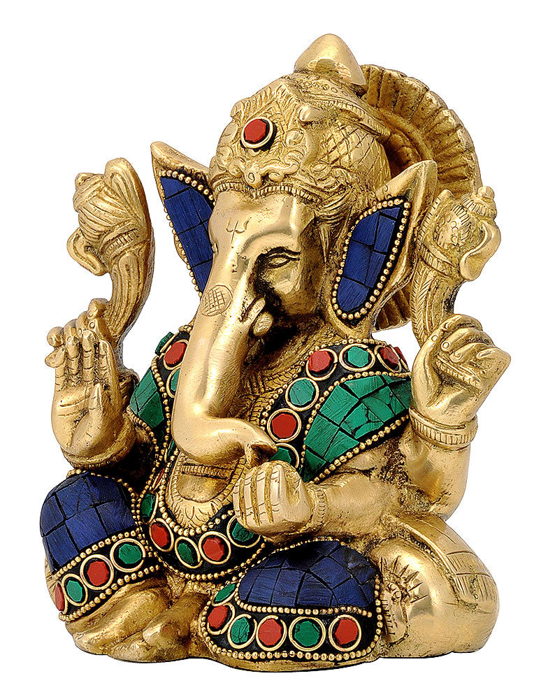 Hindu God Ganesha Brass Figure