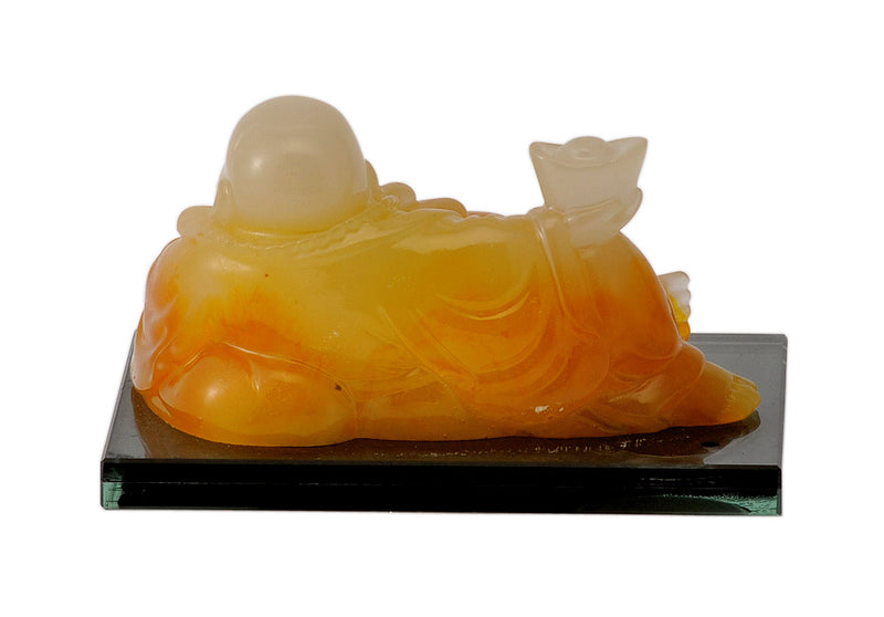 Laughing Buddha Resin Figure in High Gloss Stone Finish