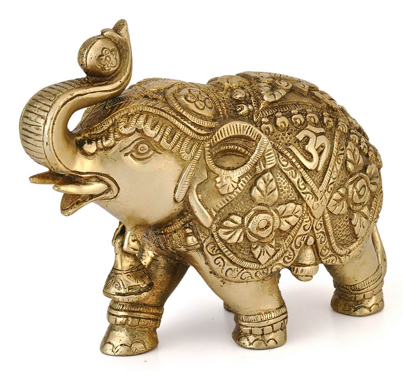 Brass Prosperity Elephant Statue