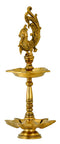 Ornamental Brass Lamp Deepam with Bird