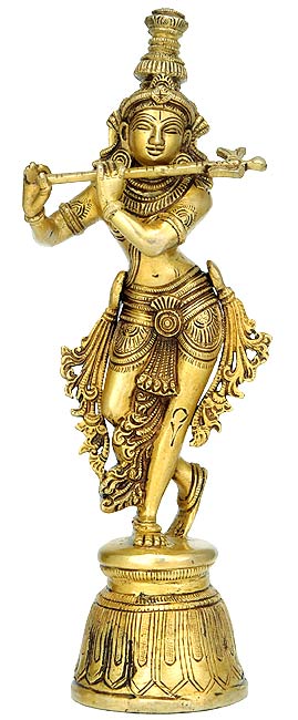 "Lord Krishan" Brass Sculpture