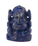 "Gauri Putra Lord Vinayak" Lapis Lazuli Statue 2.75"