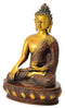 Healing Buddha Brass Statue Golden Brown Finish