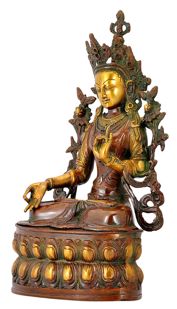 The Green Tara - Brass Statue