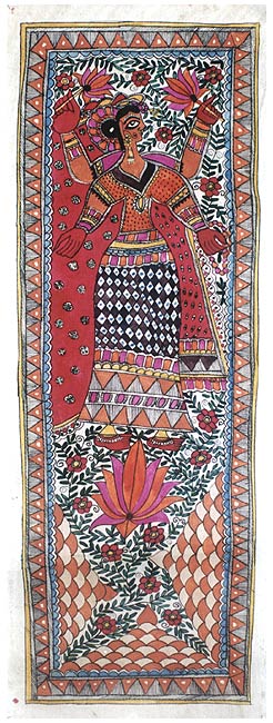 Goddess Lakshmi-Mithila Painting