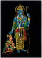 Shri Ram Blessing Hanuman - Velvet Painting