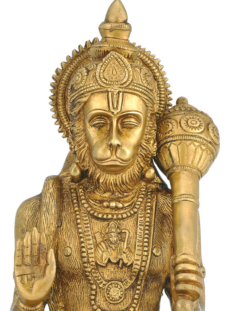 Yogacharya Hanuman - Brass Sculpture 11"