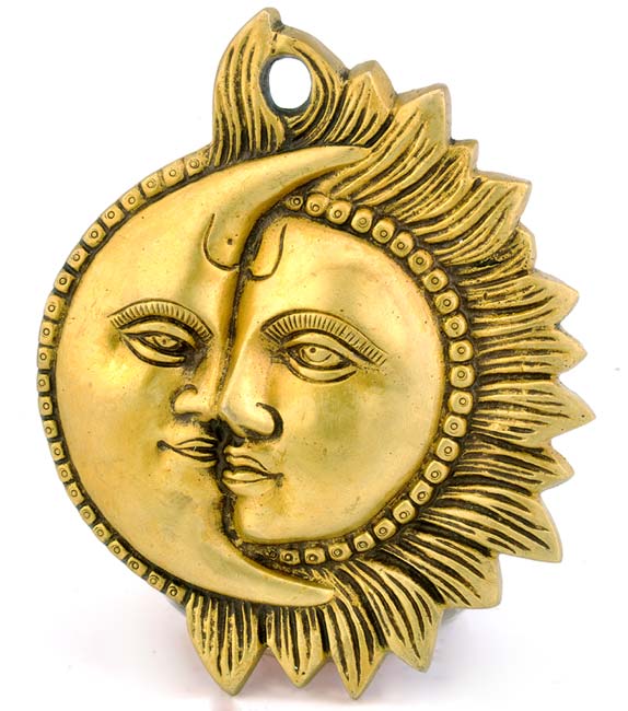 Sun and Moon - Brass Wall Plaque
