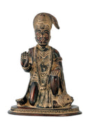 Seated Lord Hanuman in Rustic Copper Finish