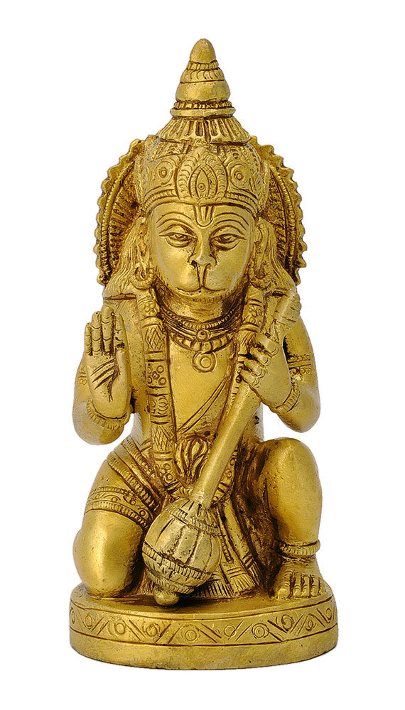 Blessing Lord Hanuman Brass Sculpture