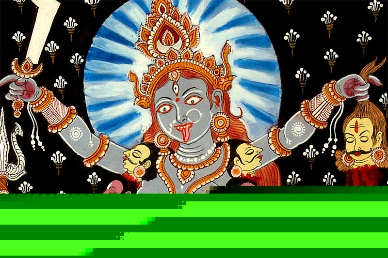 "The Merciful Kali" Patachitra Silk Painting