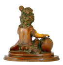 Baby Krishna Eating Butter - Brass Statue 8"