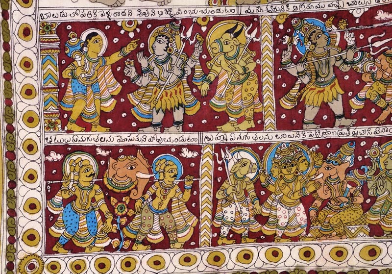 Story of Ganesha - Kalamkari Painting