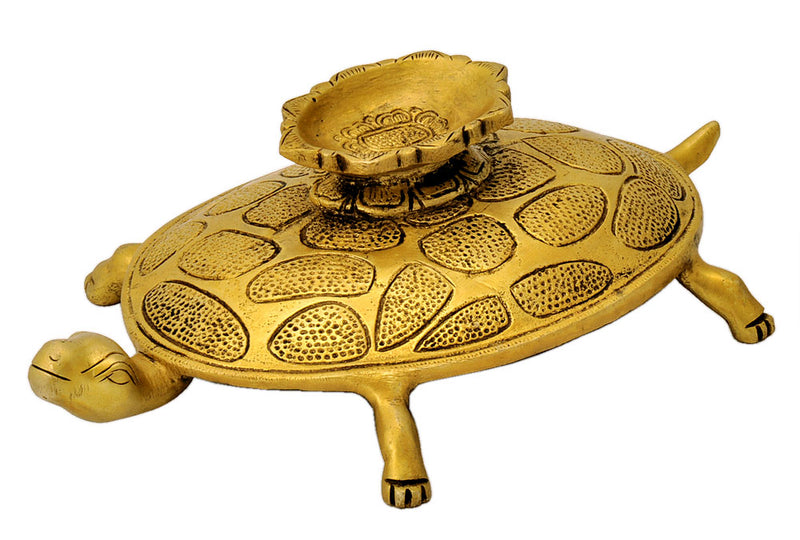 Auspicious Tortoise Stand with Brass Conch