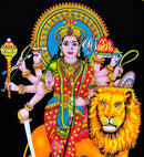 Goddess Sherawali Cotton Tapestry