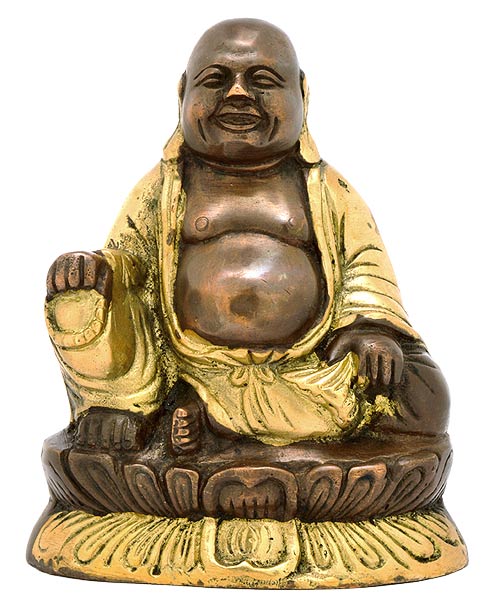Laughing Buddha - Brass Statue