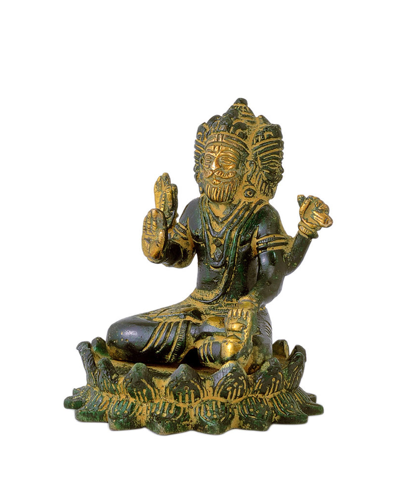 'Lord Brahma' Creater of Universe - Antiquated Brass Statue