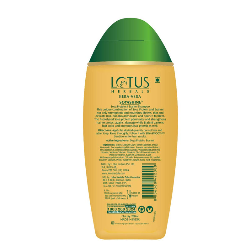 Lotus Herbals KERA-VEDA SOYASHINE Soya Protein & Brahmi Shampoo - 200ml
