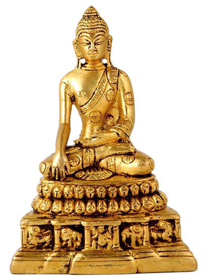 Buddha Gotama - Brass Sculpture 4"