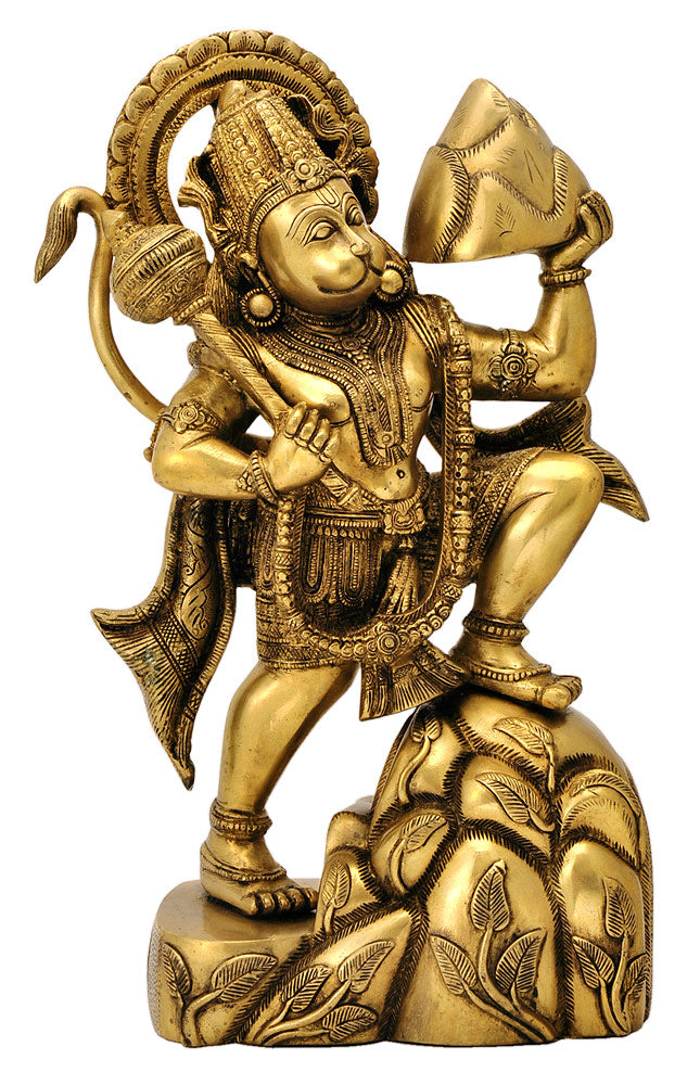 Veer Hanuman Ji Brass Sculpture 16.50"