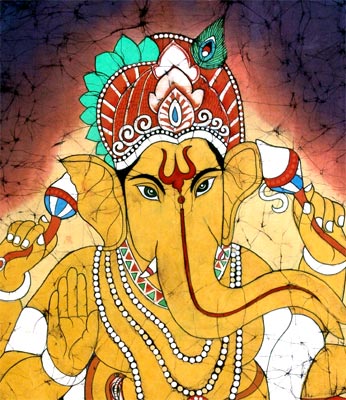 Seated Ganesha-Batik Painting