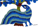 Birds Beneath Tree - Gond Tribal Painting