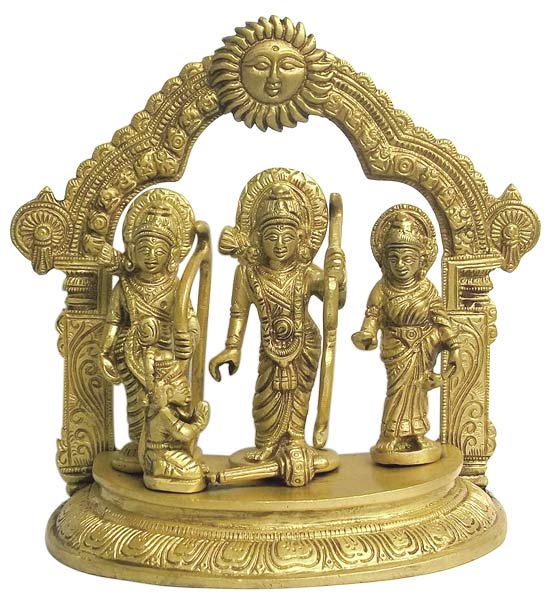 Rama and His Family - Brass Statue 7"
