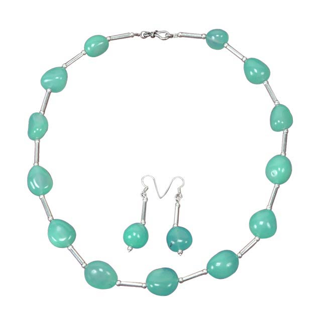 Aquamarine Happiness - Necklace Earrings Set