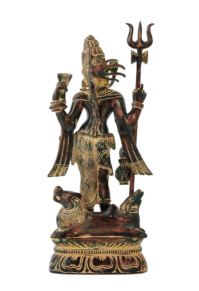 Antiquated God Ardhanarishwara Brass Figurine