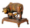 Holy Brass Cow with her Calf 6"