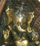 Lord Ganesha in Conch Shell - Brass Statue