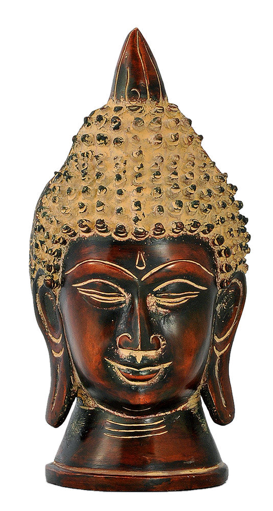 Serene Buddha - Antique Finish Brass Sculpture