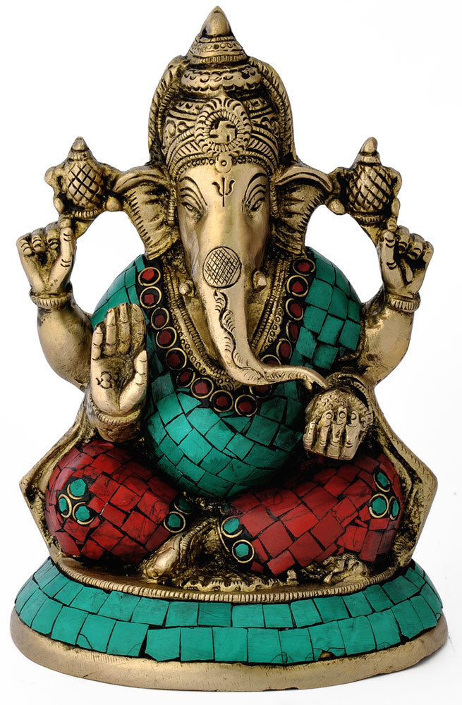 Lord Gajanan - Brass Sculpture