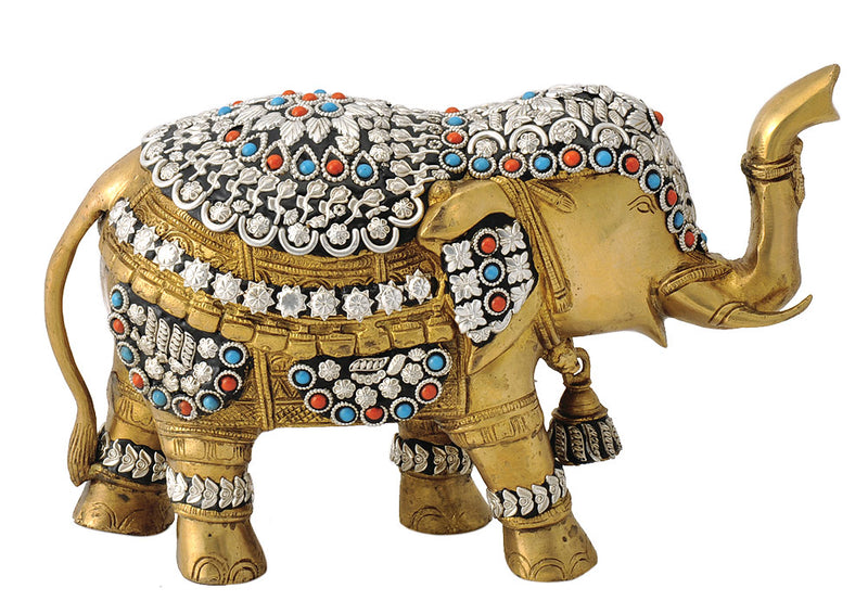 Royal Asian Elephant Brass Statue