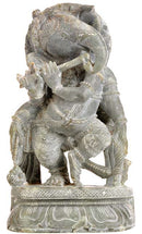 Lord Ganesha Playing Flute - Stone Statue