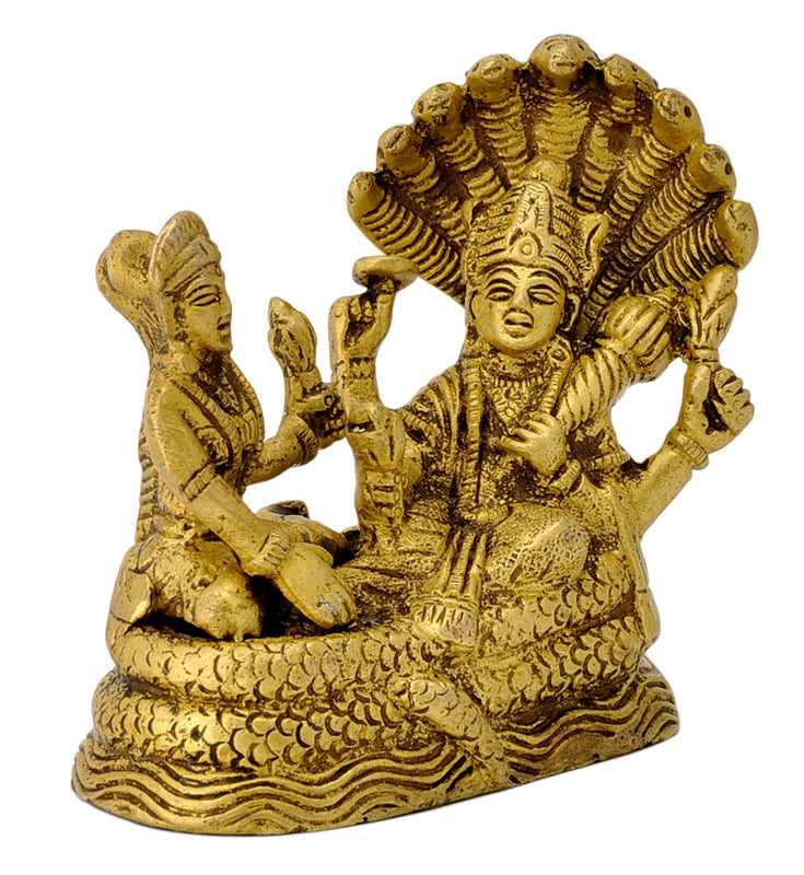 Vishnu Lakshmi Seated on Sheshnag