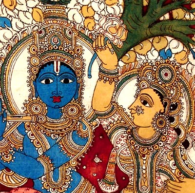 Lord Gopal with Radhika - Kalamkari Painting