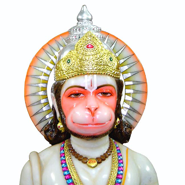 Hanuman in Meditation-Marble Statue 36"