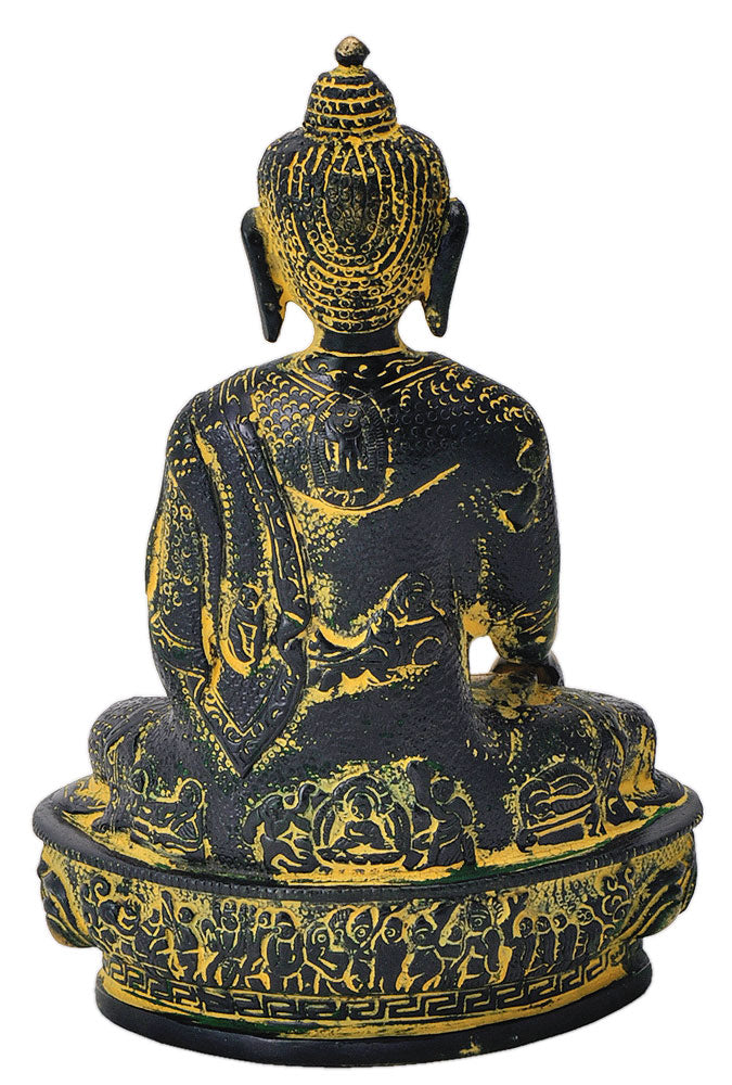 Antiquated Earth Touching Buddha Statue 8.25"