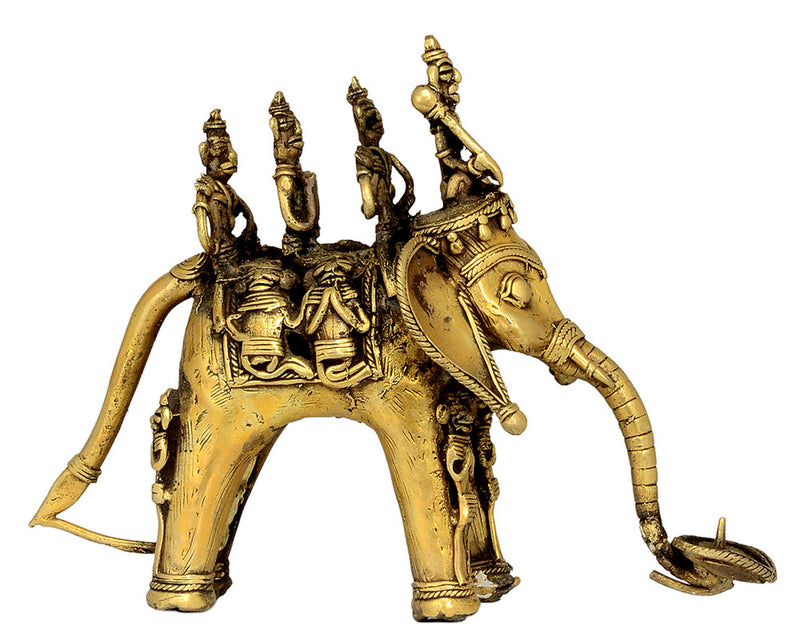 Elephant Riders - Folksrt Dhokra Lost Wax Casting Sculpture