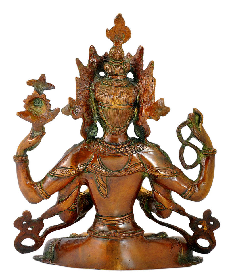 Brass Seated Avalokiteshvara 11"