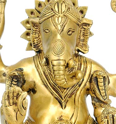 Chaturbhuj Lord Ganesha - Brass Statues