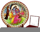 Lord Radha Krishna on a Swing in Vrindavan - Marble Painting
