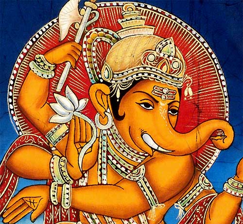 Dance of Vishwa Vinayaka - Batik Painting